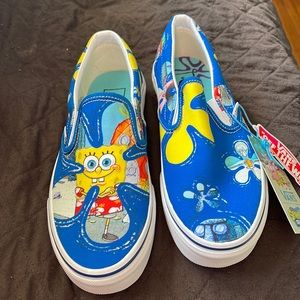 BRAND NEW never worn vans SpongeBob slip on sneakers